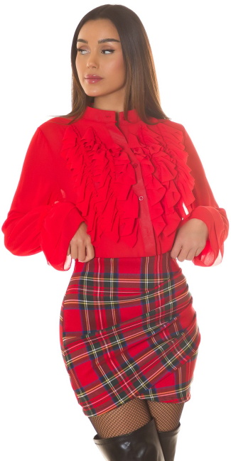 draped Highwaist Miniskirt Red